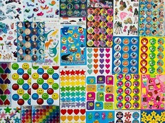 1079 Mxd Sticker Collection, Rainbow Stars Angel Kitty Dancing Bunny Panda Cub