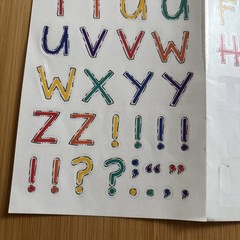 Vtg Alphabet Stickers Multi Color Rainbow 1”