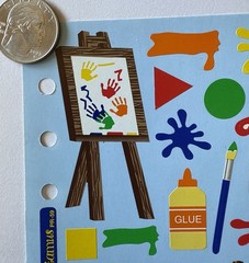 PAINT SUPPLIES Binder Stickers(26pc)Sticko…Paintbrush…Glue…Easel…Scissors…School