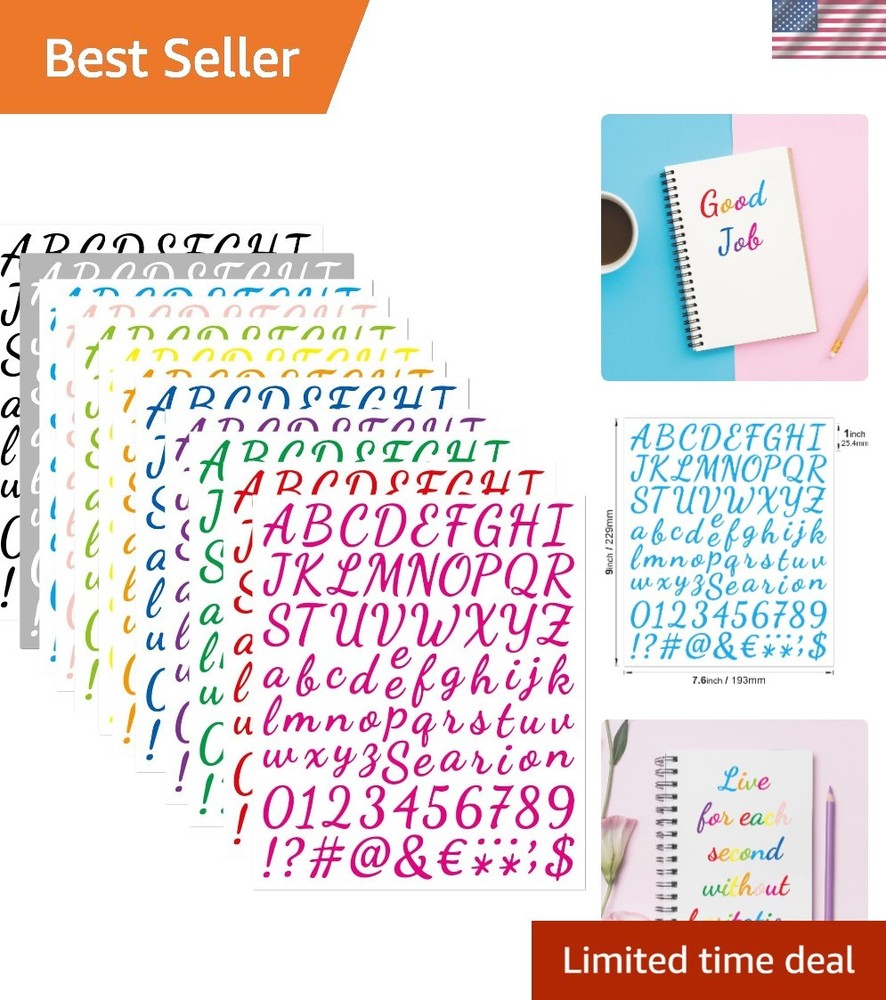 Vibrant Waterproof Alphabet Stickers – 912 Vinyl Decals for Any Surface