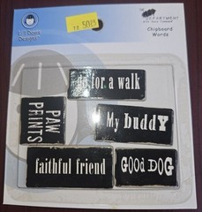 LI’L DAVIS DESIGNS Chipboard Words Dog- Paw Prints My Buddy Good Dog Faithful