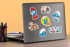 THE SMURFS VARIETY DIE CUT VINYL 50 CT STICKER PACK