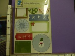 Snowflake Tags Holly stars snowman die-cut Chipboard self-adhesive 4 sheets 28l
