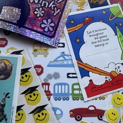 Vintage 80s 90s Y2K Sticker Partials & Singles Various Brands Years As Is Lot C