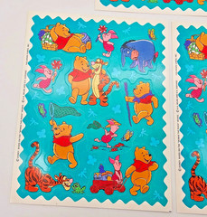 VTG Hallmark Winnie The Pooh Sticker Set of 3 Full Sheets Tigger Piglet Eeyore