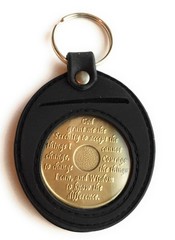 RecoveryChip Universal AA Medallion or Coin Holder Keychain Black Soft Silicone