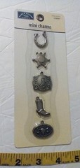 Karen Foster Design Cowboy Mini Charms Set of 5 Western Scrapbook Embellishments