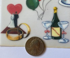 CELEBRATION Rub-On(6”x 9”)Happy Birthday•Wedding•Balloon•Champagne •Party•Cake•