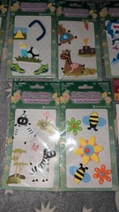 Set of 12 puffy foam 3D stickers plus Sock Monkey and Sponge Bob strips.