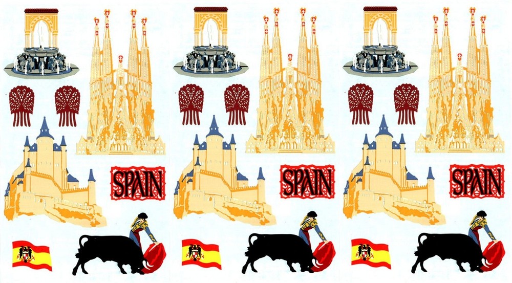 Mrs Grossman’s SPAIN TRAVEL Castle Scrapbook Stickers Bullfighting 3 Sheets