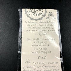 Vintage Embossed Foil Seal Stickers GOLD Rose Floral Flower Head Fancy Beautiful