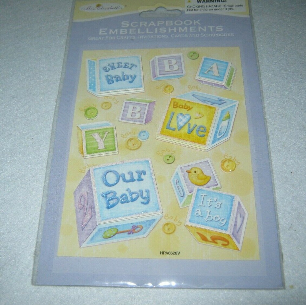 Miss Elizabeth’s – Dimensional Stickers – Baby Boy Theme – New Package