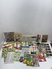 Vintage Huge Lot Of Stickers Christmas Dog Paw Elmo Twisted Whiskers Gibson