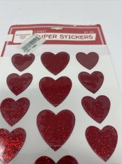 Rare Vtg Ambassador Glitter Super Stickers Hearts