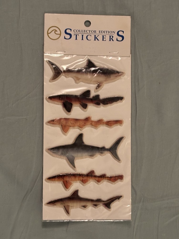 Collector Edition Stickers Sharks 1987 California Pacific Designs Vintage SEALED