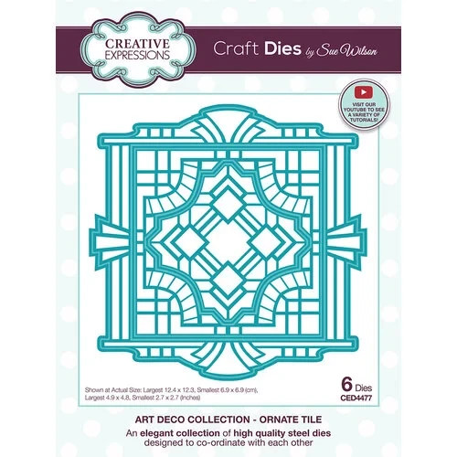 Creative Expressions Metal Cutting Die- ART DECO – ORNATE TILE