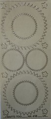 SILVER ZIGZAG CIRCLE Outline Stickers(4”x9”)Starform•Shape •Memories•Card Making