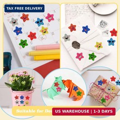 700Pcs Smiley Face Star Stickers for Kids Reward, 1inch 8 Colored Sparkly Foil E