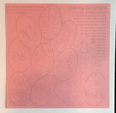 1991 Mrs Grossman’s Stickers Easter Egg Decorating Kit 6″ x 6″ Pink Back Chicks