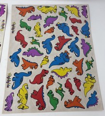 VTG Lot Of Highlights For Children Dinosaur Sticker Sheets, Scrapbooking 1990s