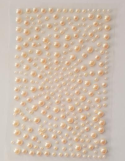 CraftbuddyUS 325 PEACH Pearl Self Adhesive Diamante Rhinestone Gems