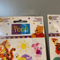 Vintage Sandylion Disney Winnie The Pooh Eeyore Piglet & Tigger Stickers Set