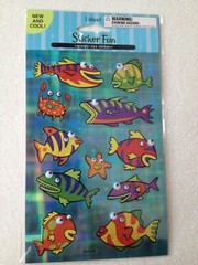STICKER FUN WIGGLE-EYE FOIL FISH SEA OCEAN FISH CRAB STAR FISH GOOGLE EYE 11PCS