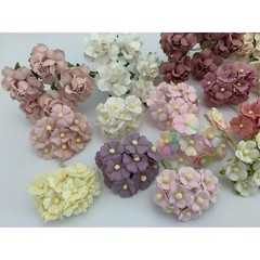 140 Mixed Colors Sizes Pastel Tone Wedding Craft Paper Flower (TH-140/QA7)