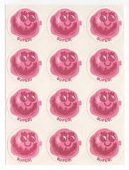 Vintage CTP 1977 Scratch & Sniff Stickers BUBBLE GUM «Super!» ’77 Sheet