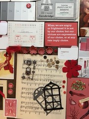 Junk journal 100+ Pieces Red Black Beige Ephemera bundle kit collage craft