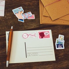 Navy Peony Happy Mail Stickers (8 Sheets, 130+ Small Postal Theme Colors