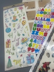 sticker lot scrapbook varied missing letters number birds heart stars nest READ