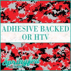 Digital CAMO in Black, Red & Grey Adhesive Vinyl or HTV Heat Transfer Vinyl