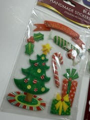 LOT OF 10 PKGS Christmas Stickers Handmade 3-D Scrapbooking Holiday Wal-Mart