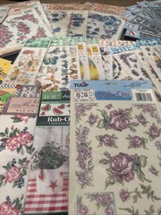 SALE Huge Lot Of 75 Rub On Transfers Vintage Brand New Floral Holiday Gift Craft