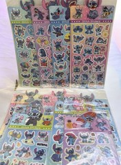 Stitch Stickers 8 Sheets! Over 100 pc Characters Stitch, LILO, Crafting Glitter