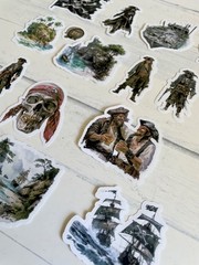 Caribbean Pirates Junk Journal Stickers Scrapbook Supply Papercraft Ephemera