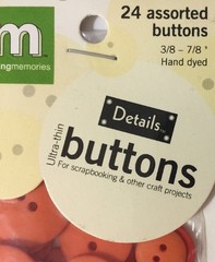 ORANGE CIRCLE ULTRA-THIN BUTTONS(24pc)Making Memories•Asst. Sizes 3/8″-7/8″