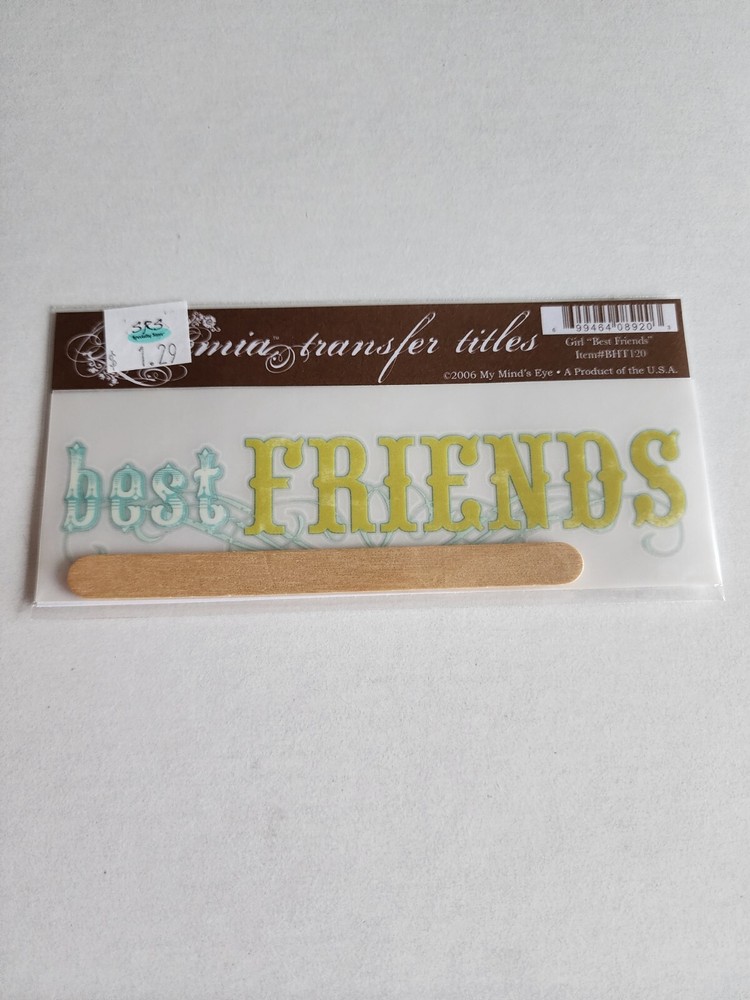 Rub-Ons Transfers – Family Friends BEST FRIENDS Girl Boy Phrase – RETIRED # 27