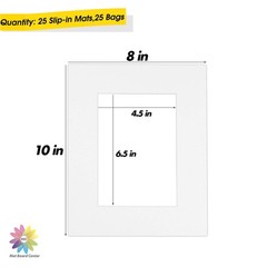 Mat Board Center, 25 Pack Pre-Assembled Photo Mat Kits 8×10 for 5×7 Pictures,…