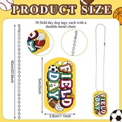 30 Pcs 2×1.1 Inch Field Day Incentives Dog Tag Necklaces with Chains Acrylic …
