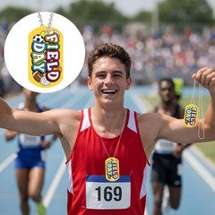 30 Pcs 2×1.1 Inch Field Day Incentives Dog Tag Necklaces with Chains Acrylic …