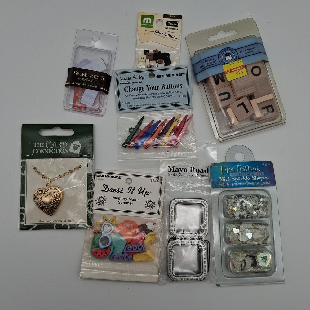 Fun Crafter’s Lot Buttons Confetti More 8 unopened Packs See Photos