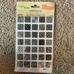 *Crafter’s square Stickers Tiles Textured Silver Black