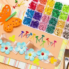 360 Pcs Brads for Paper Crafts, 12 Colors Metal Brass Brads Paper Fasteners