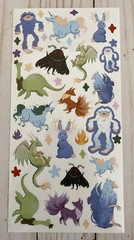 Stickers Fantasy Animals Yeti Unicorn Griffin Dragon Fox Glossy Finish Paper New