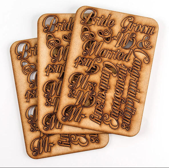 CraftbuddyUS SET OF 42 LASER CUT CELEBRATORY WORDS