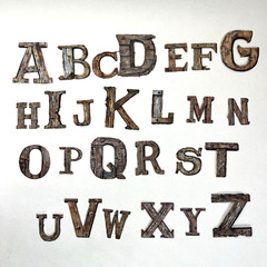 Rustic Wood Alphabet Letter Stickers Scrapbook Junk Journal Collage
