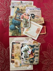 #799 – 20 small pcs – VINTAGE BUTTERFLY FLORAL SCRAPBOOK JUNK JOURNAL KIT / LOT