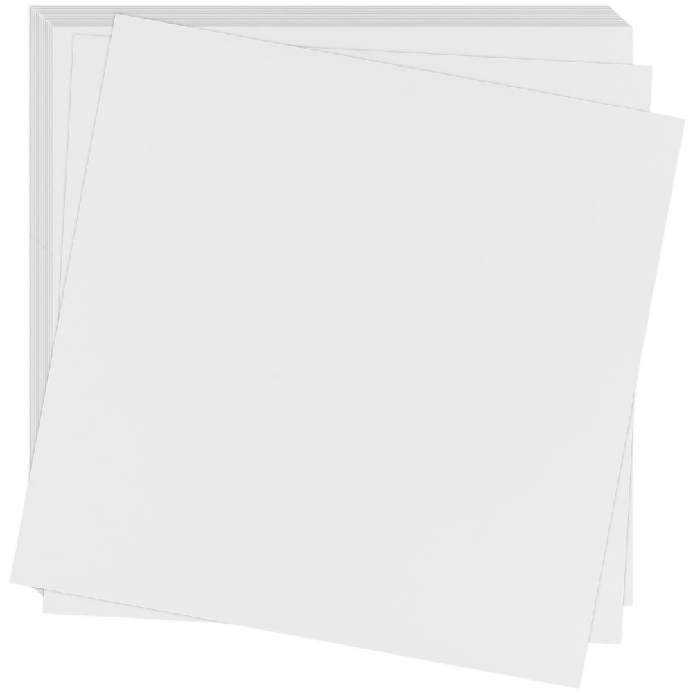50 Sheets White Chipboard, 12 x 12 Inch, 1MM Thick, Cardboard, Scrapbooking
